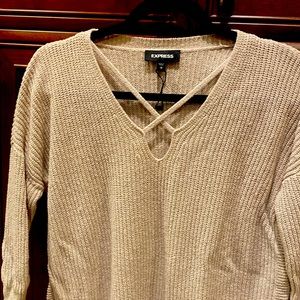 Express sweater. Size small. Criss cross detail. Vanilla/ecru color